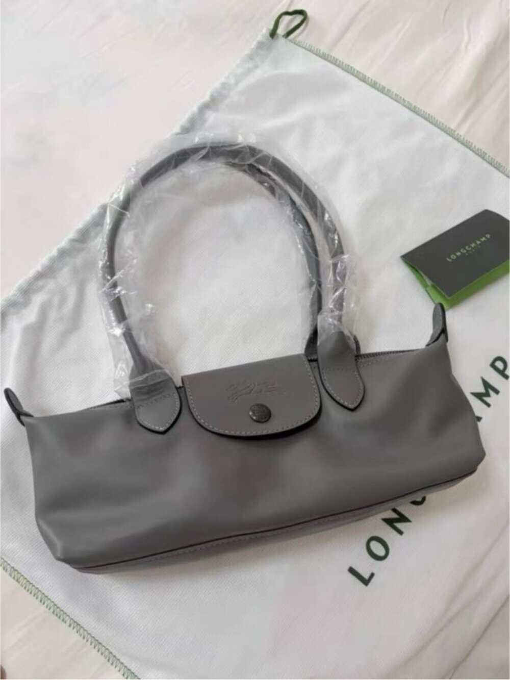 Longchamp Gray Slim Shoulder Tote